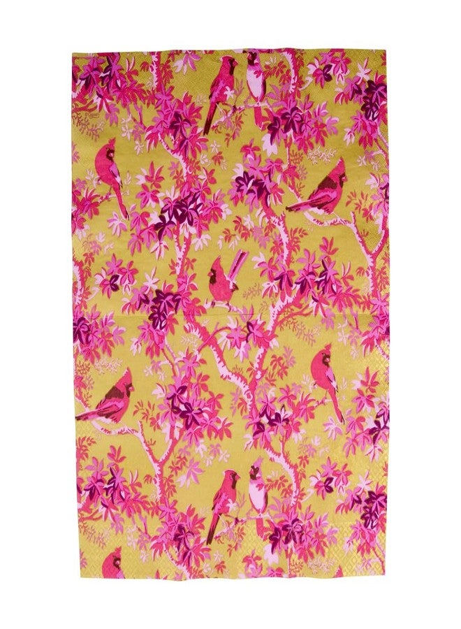 Caspari Scenic Songbirds Rose & Gold Guest Towel Napkins - 15 Per Package - Image 4